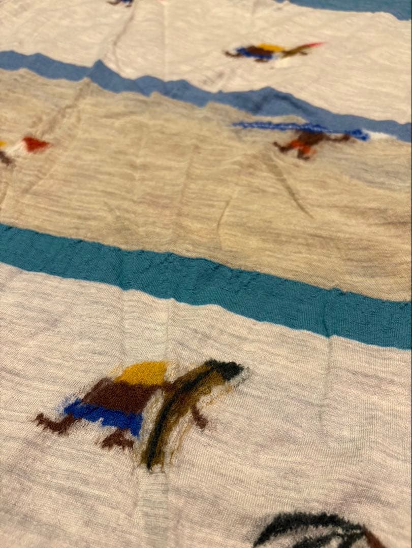 KAPITAL 縮絨ウール　サーフ柄ストール