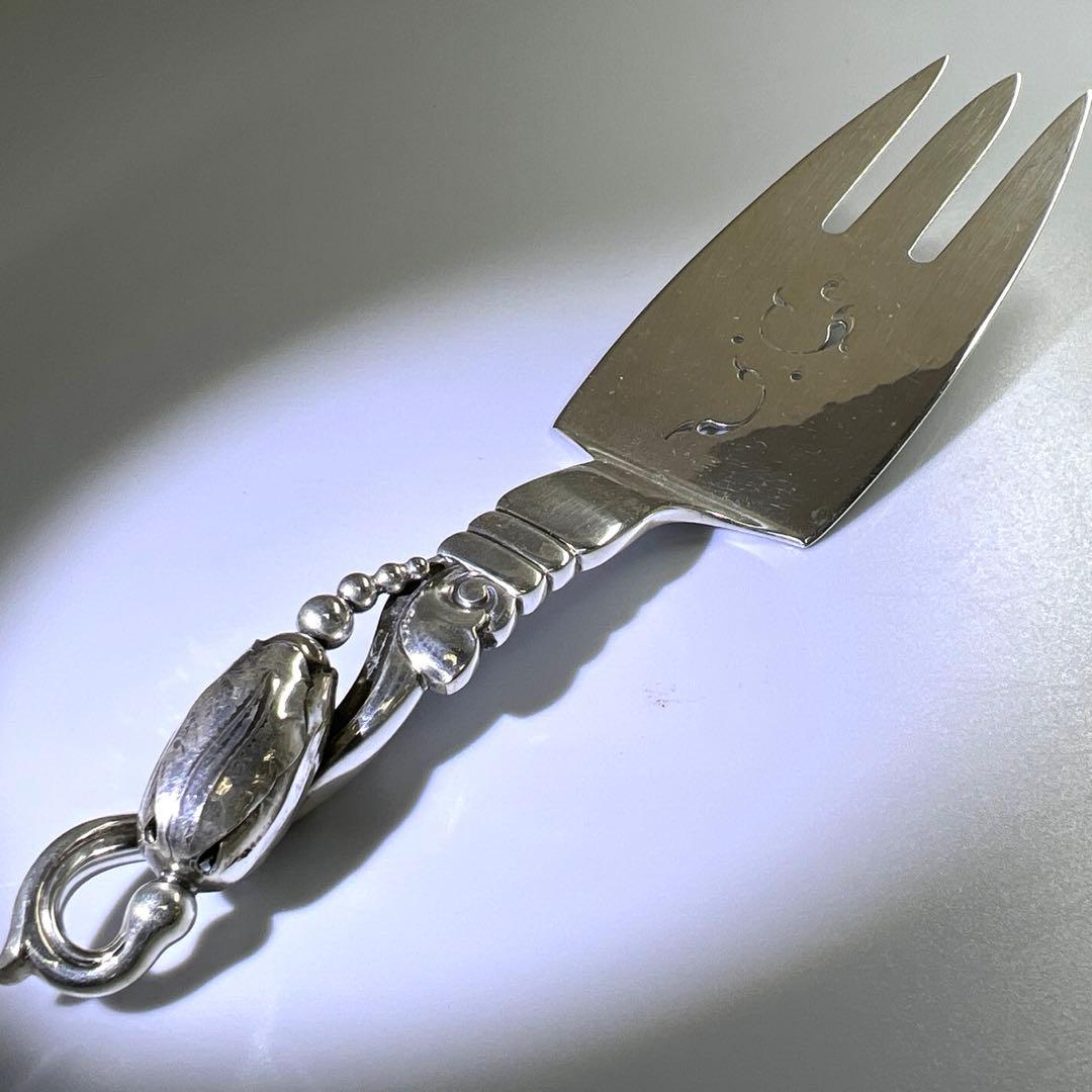 ジョージジェンセン　激レアブロッサムsterling925特大サービングフォーク