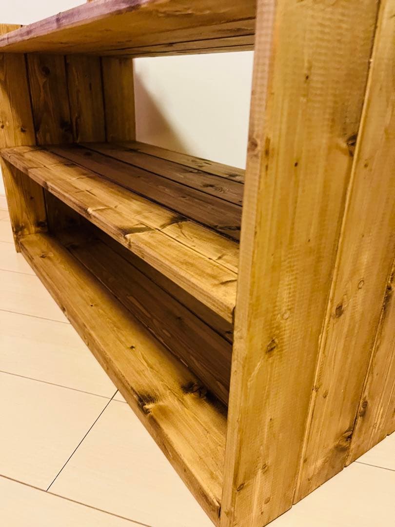 オープンラック　本棚　キッチンラック　収納棚　キャビネット　無垢材