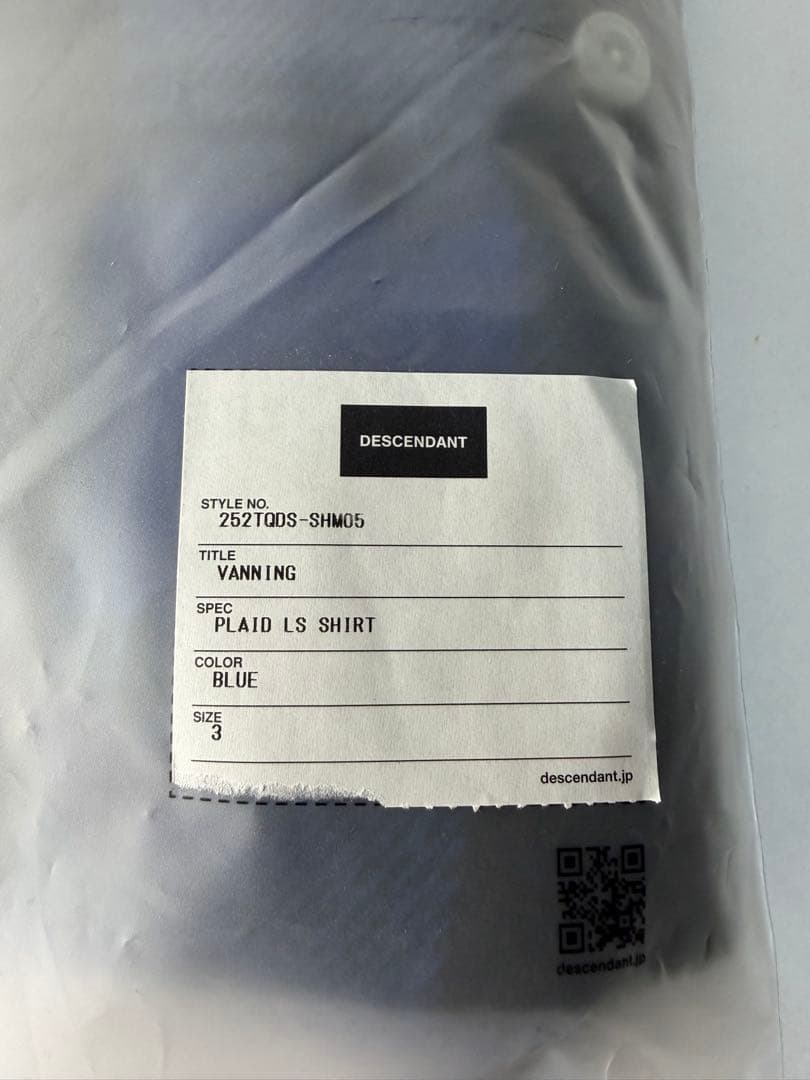 トップス 25AW DESCENDANT VANNING PLAID LS SHIRT