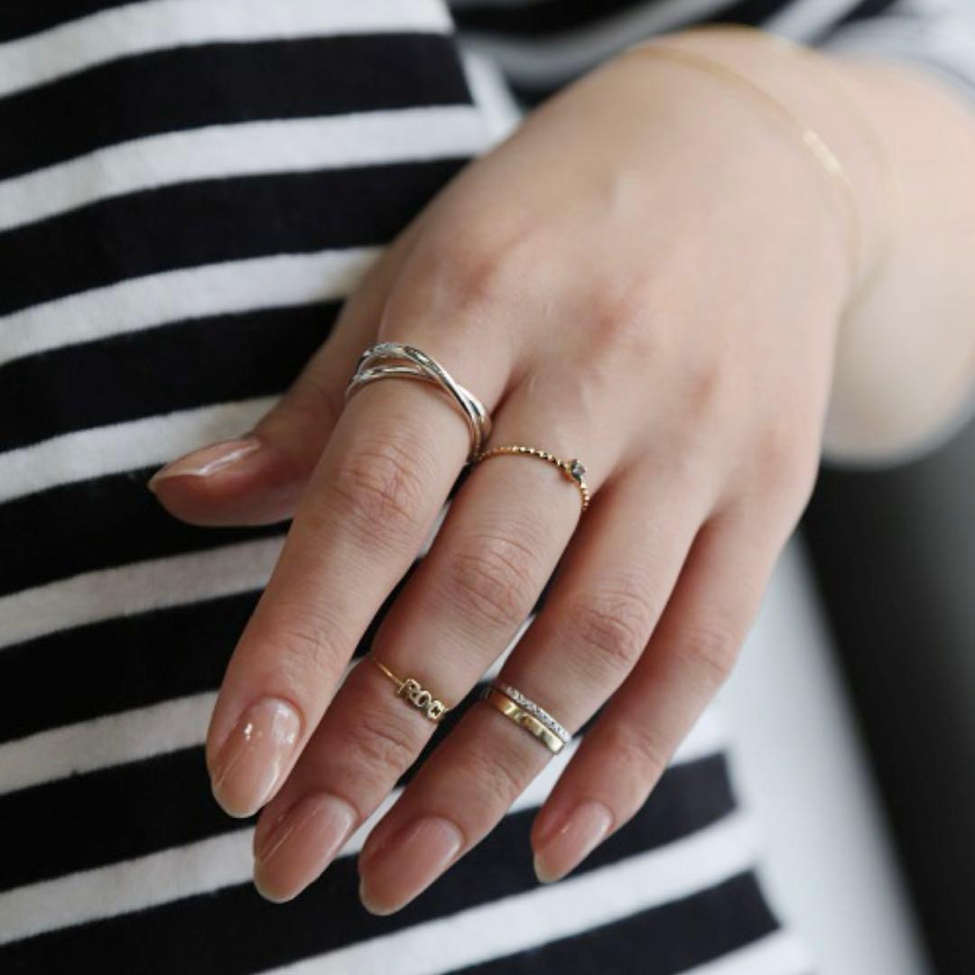 【匿名配送】SILVER925 2連リング e.m.