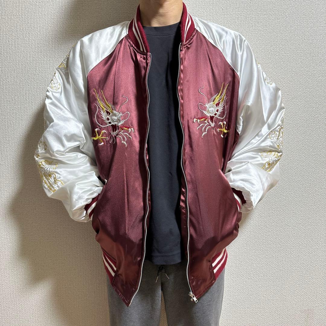 専用★5L 大きいサイズ‼️ 星姫　スカジャン　鷹　龍　ドラゴン　レッド　キルティ