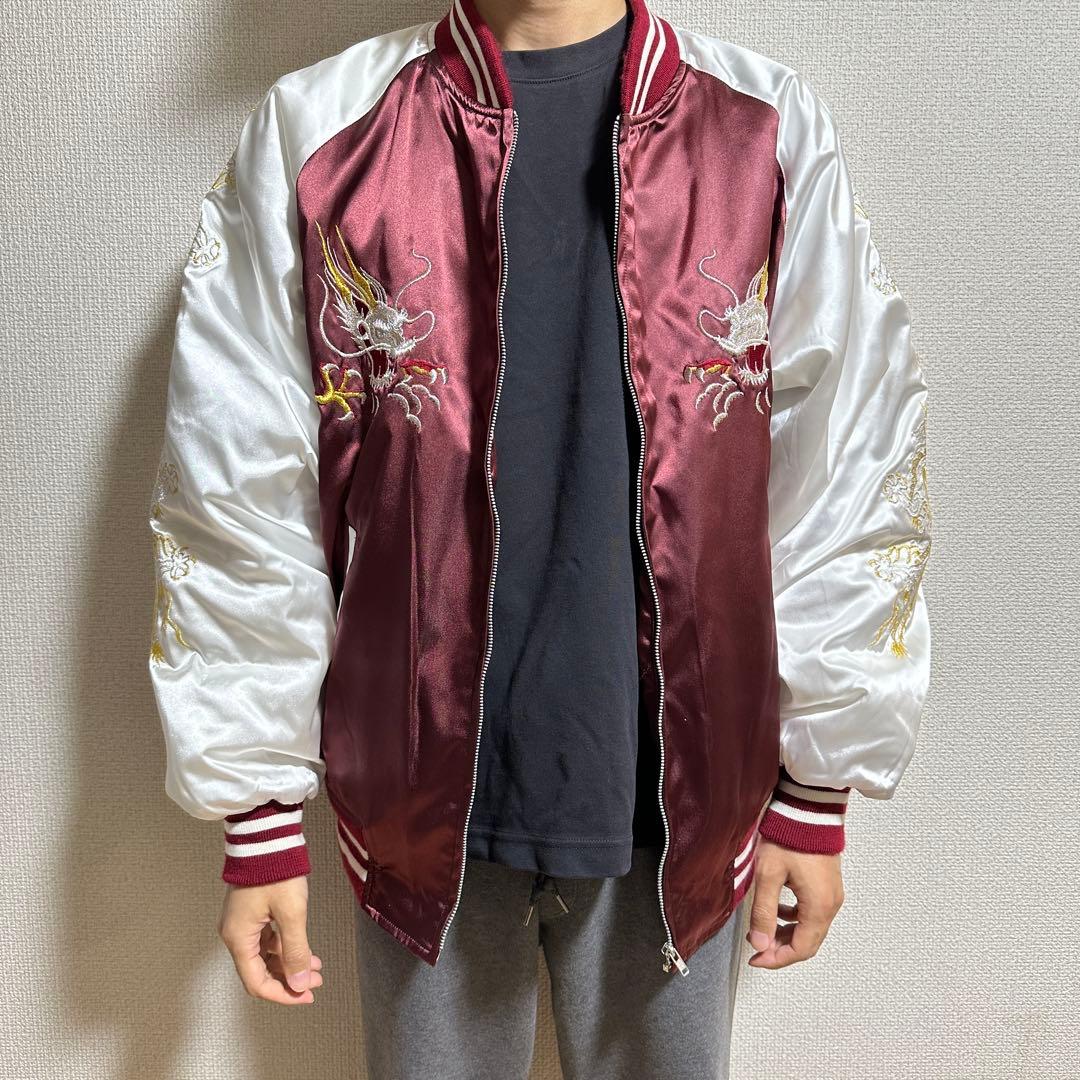 専用★5L 大きいサイズ‼️ 星姫　スカジャン　鷹　龍　ドラゴン　レッド　キルティ