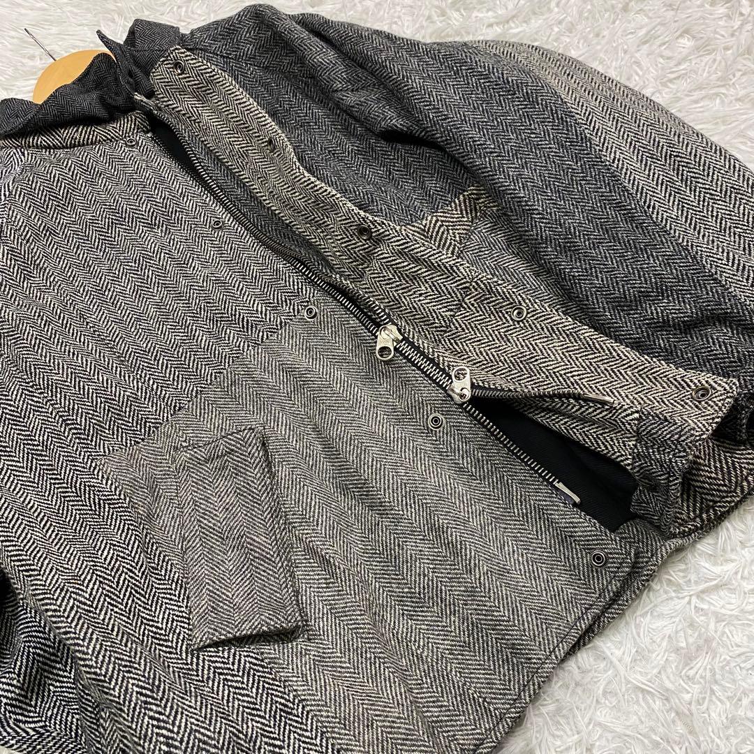 希少✨2XL相当 ハリスツイード クレイジーパターンヘリンボーン ブルゾン