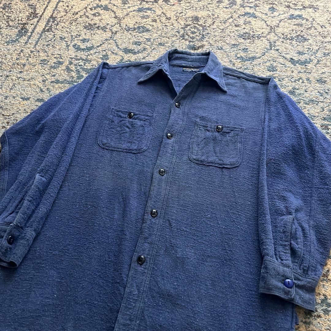 〜40s ROOMY RICHARD ネルシャツ マチ付き 無地 検30s50s