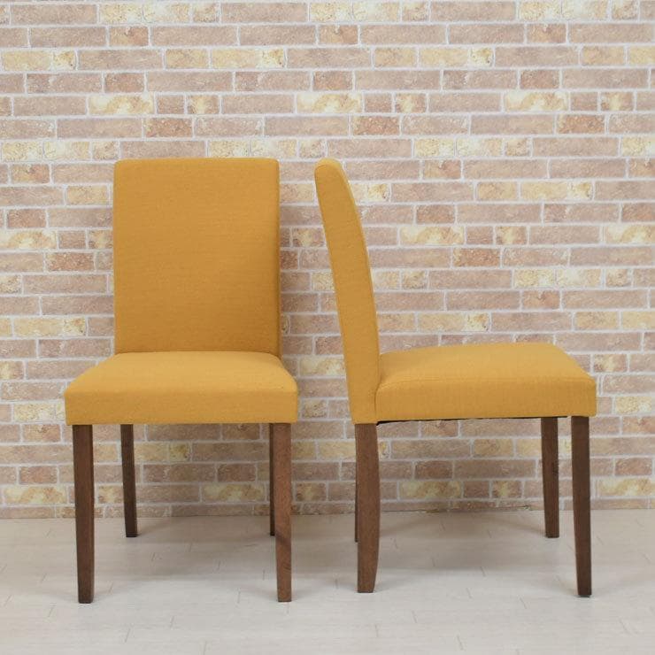 TR DC FAB　2脚　ダイニングチェア　YE＊ブラウン　ファブリック