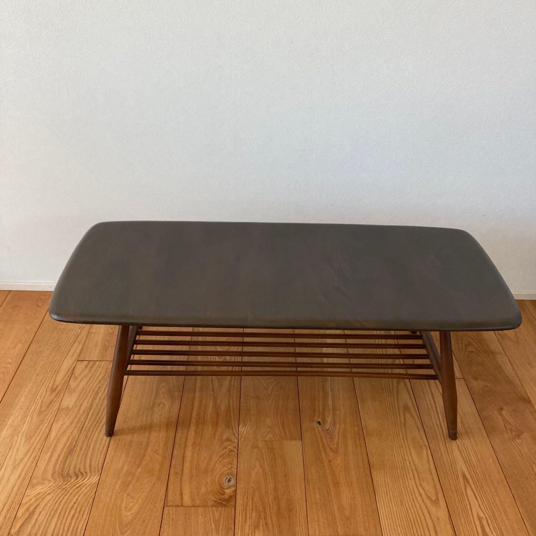 Ercol アーコール　ラベル付き　マガジンラック付きコーヒーテーブル