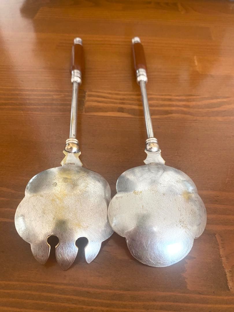 ドイツ製サービングスプーンセット、銀メッキカトラリー品質グレードの示す刻印、