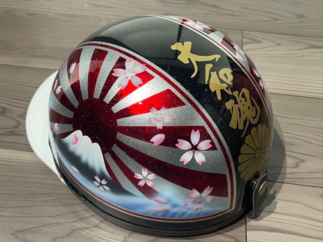 波 桜 富士日章 コルク半 ヘルメット