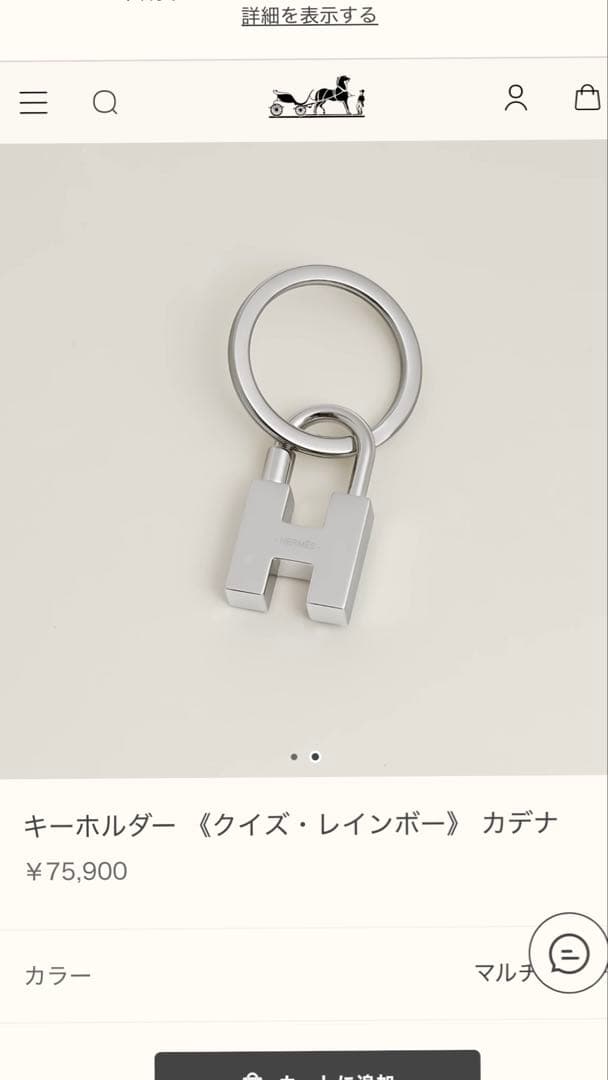 エルメス HERMES キーホルダー　カデナ 南京錠 キーリング