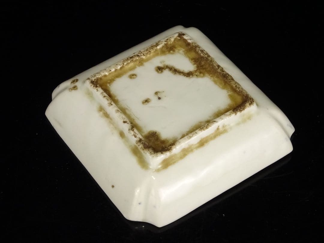 唐物　明時代　末期　南京染付　八卦　太極文　皿　箱付　角皿　古染付　呉須　中国