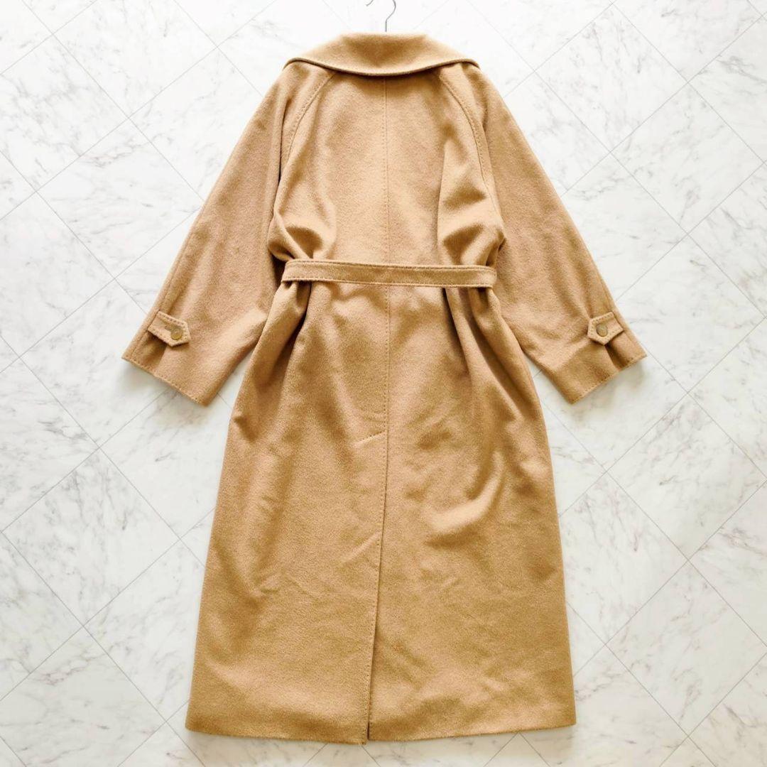 着丈121cm Max Mara キャメル100% ダブル リボン コート