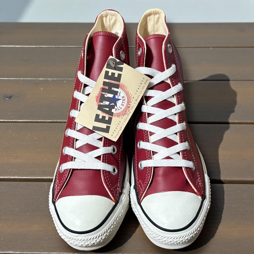 【USA製デッドストック‼︎】コンバース　レザーオールスター Hi 稀少なレッド