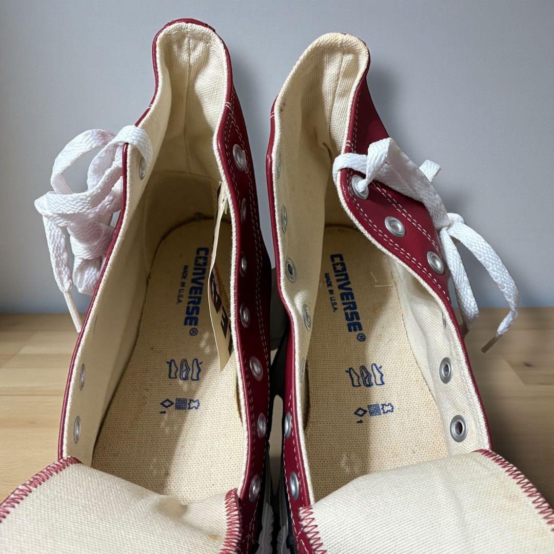 【USA製デッドストック‼︎】コンバース　レザーオールスター Hi 稀少なレッド