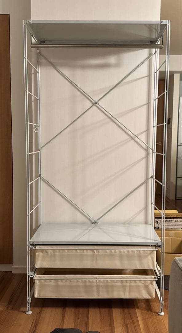 m*y様 無印良品　スチールユニットシェルフ・ワードローブセット　引出し付き