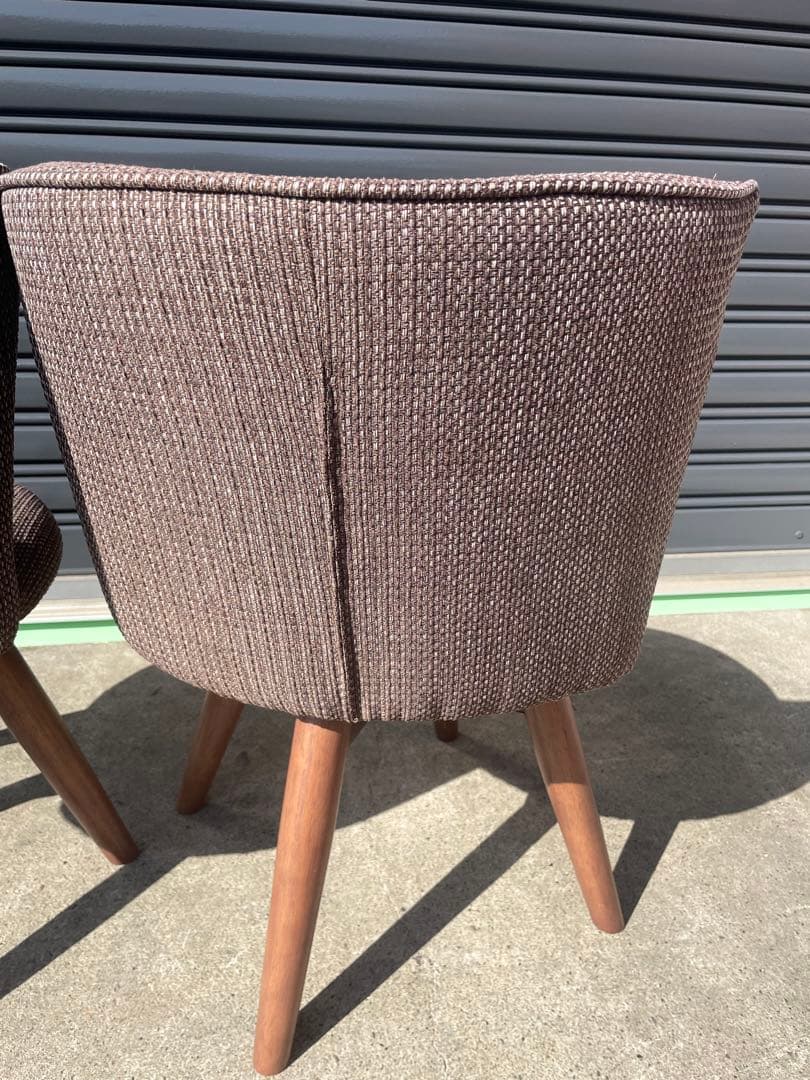 【極美品】2脚セット　不二貿易 ダイニングチェア クラム　ファブリック 回転式