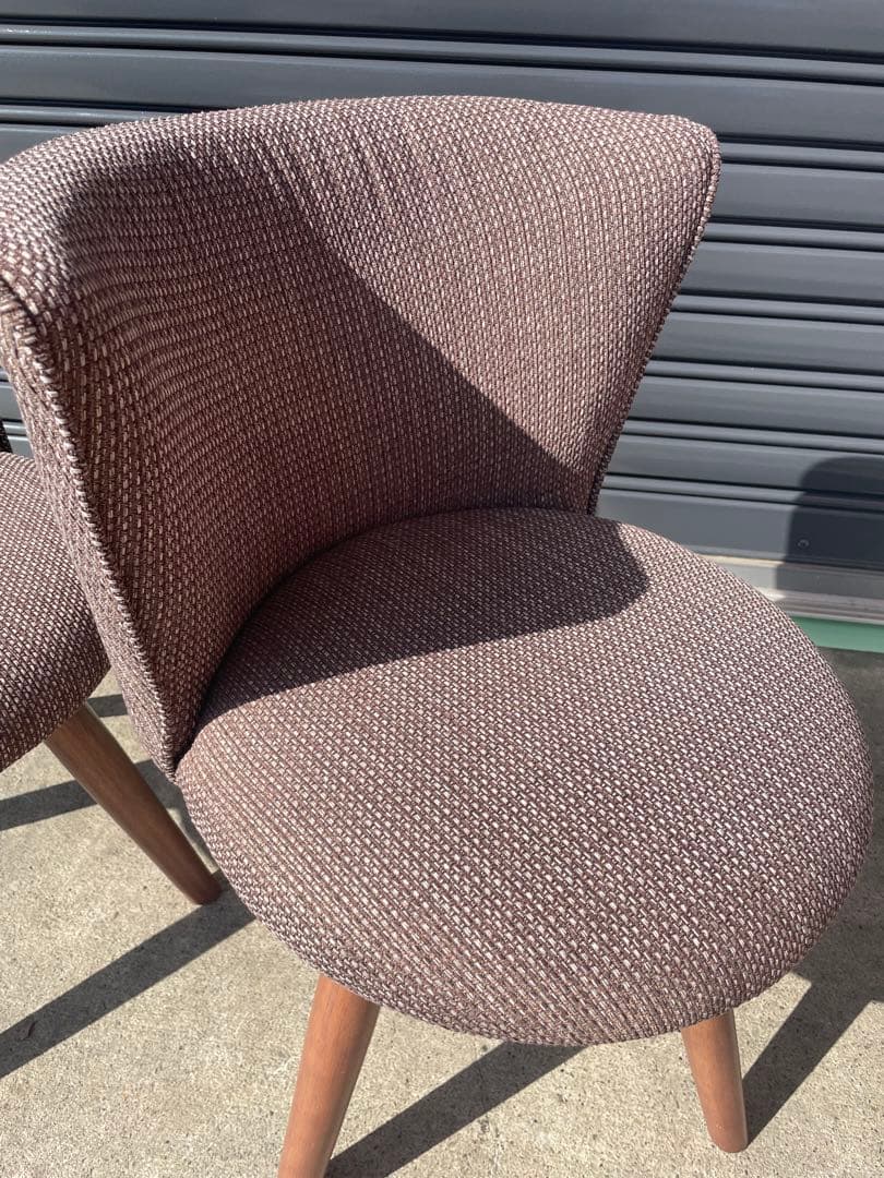 【極美品】2脚セット　不二貿易 ダイニングチェア クラム　ファブリック 回転式