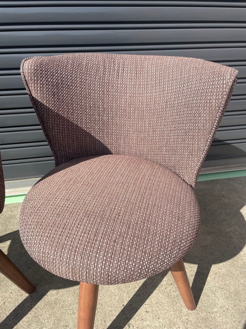 【極美品】2脚セット　不二貿易 ダイニングチェア クラム　ファブリック 回転式