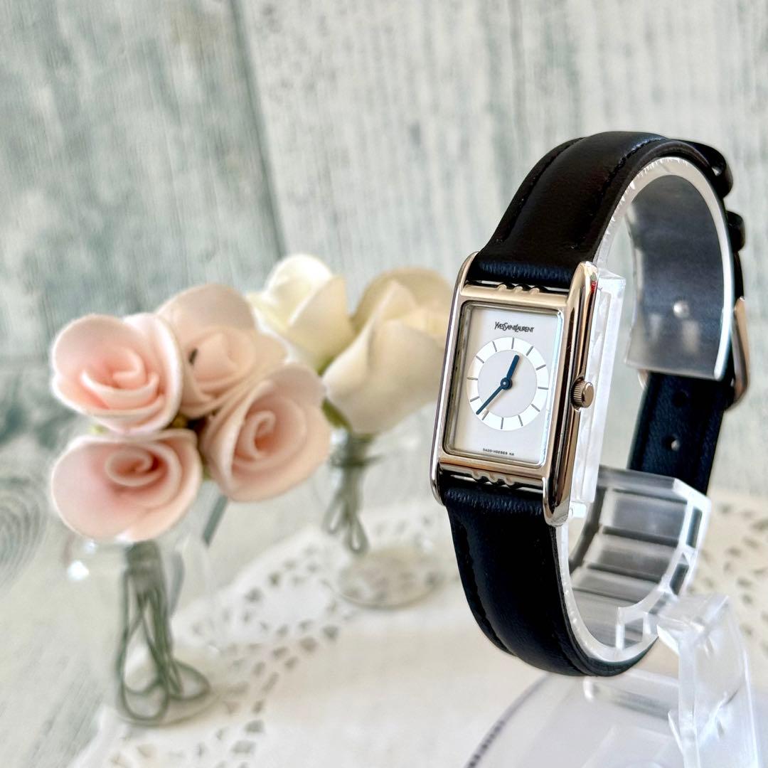 【希少】Yves Saint Laurent 腕時計 スクエア レディース SS