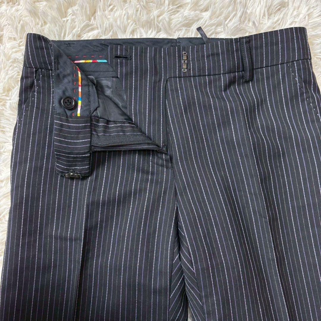 ポールスミスブラック スーツ セットアップ マルチストライプ ウール