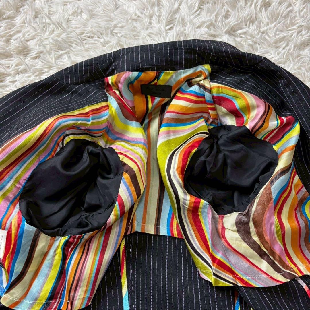 ポールスミスブラック スーツ セットアップ マルチストライプ ウール