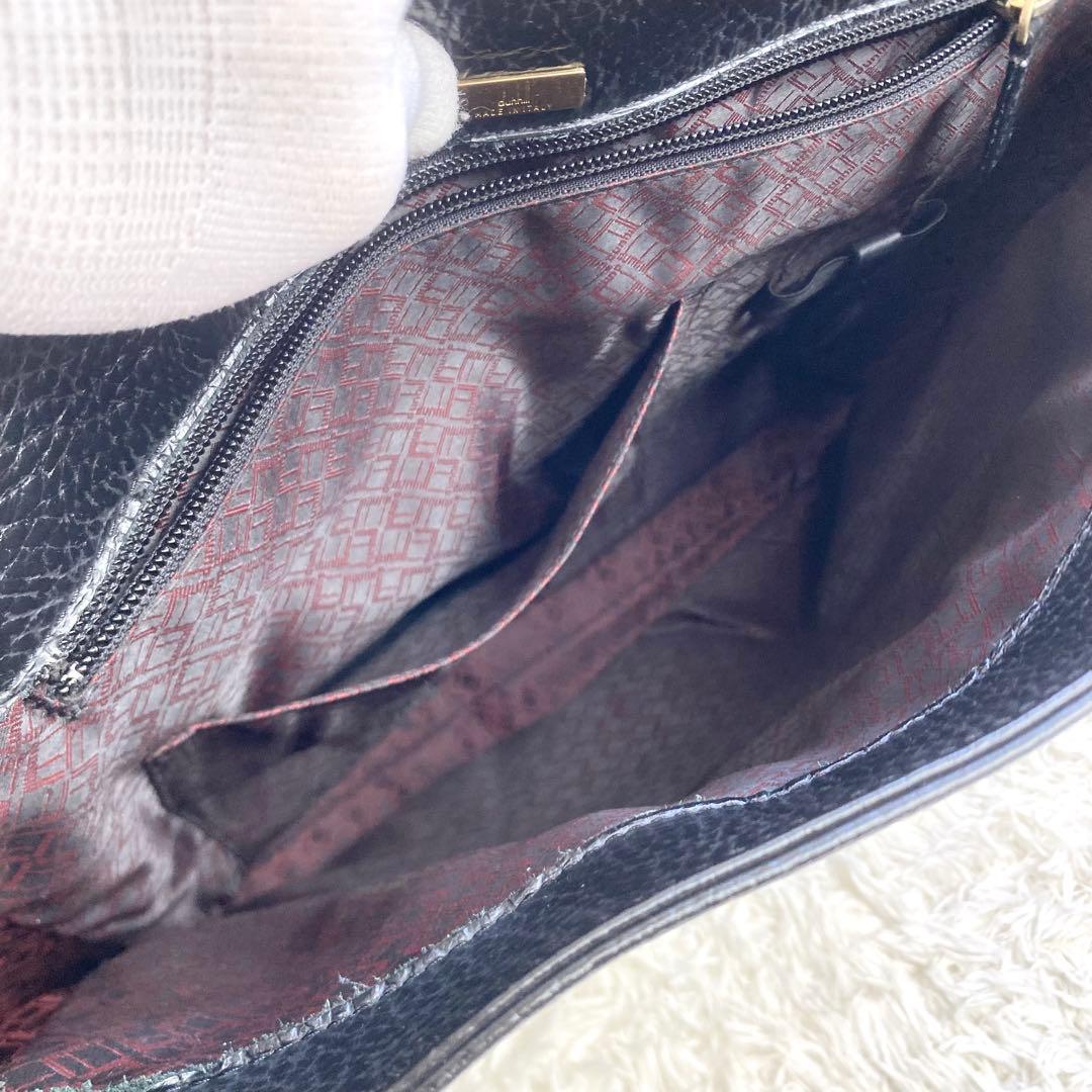 ダンヒル　メッセンジャーバッグ　オールレザーシボ革　クロスボディ　ビジネス