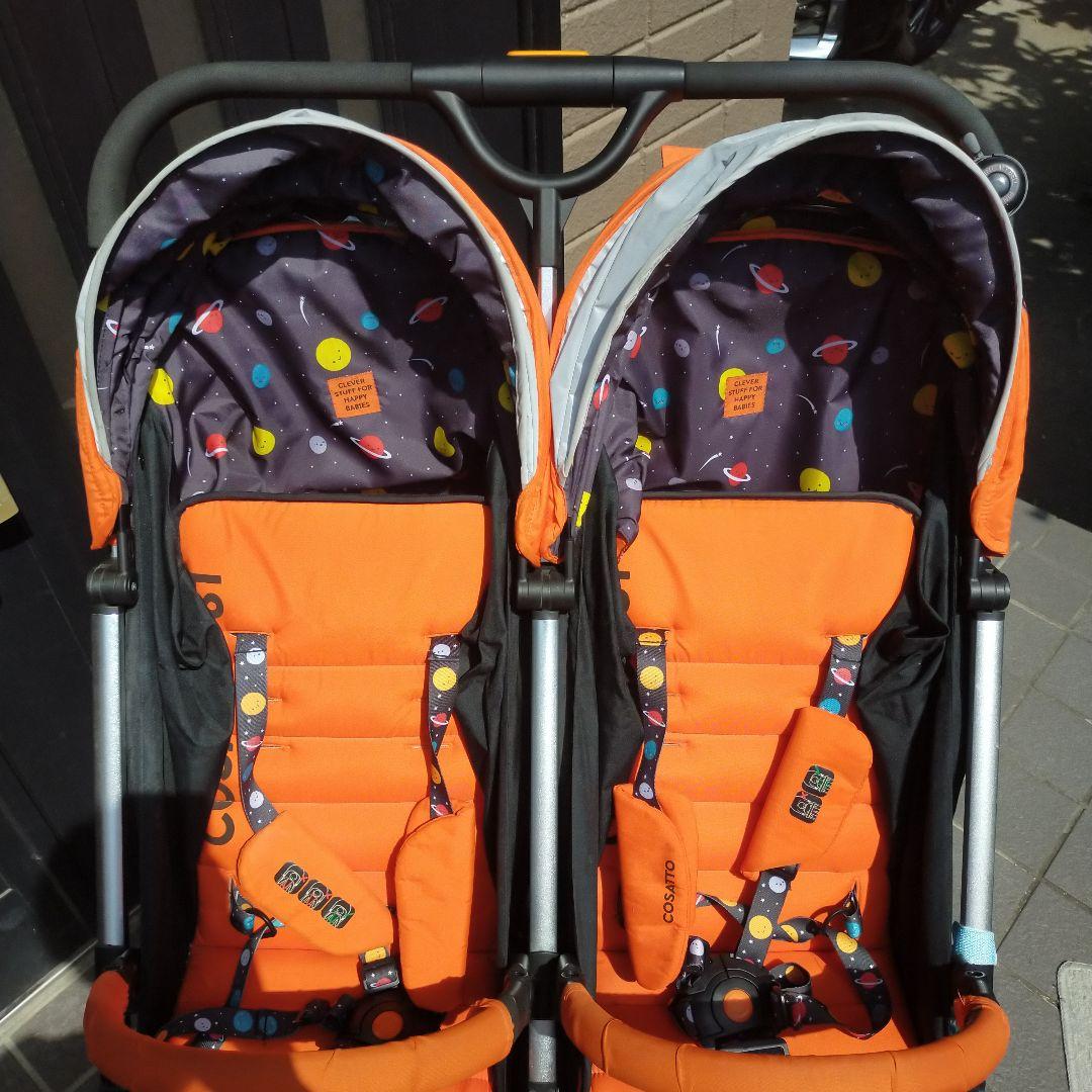 【中古】コサット　COSSAT ダブルベビーカー 双子　ベビーカー　スペースマン