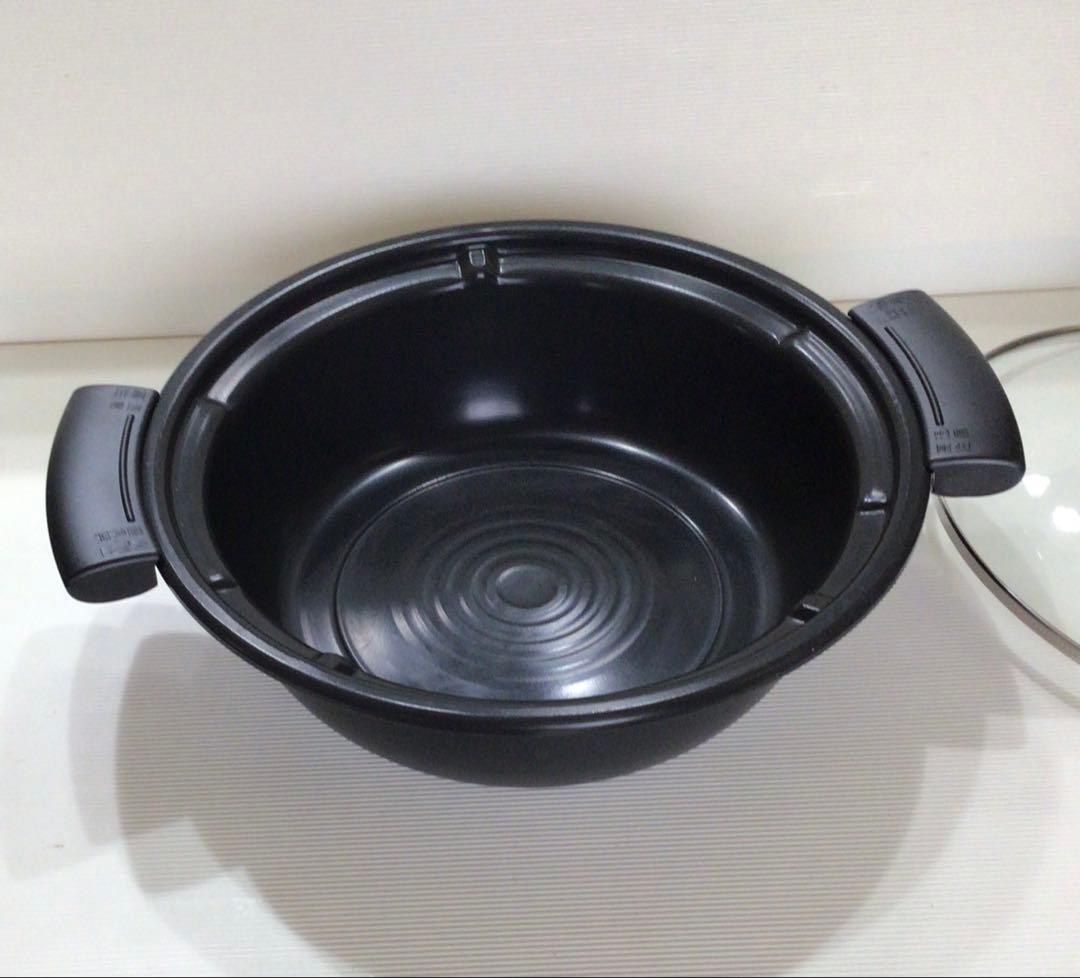 未使用パナソニック IH対応 鍋 ガラスふた付卓上 ブラック KZ-AN10-k