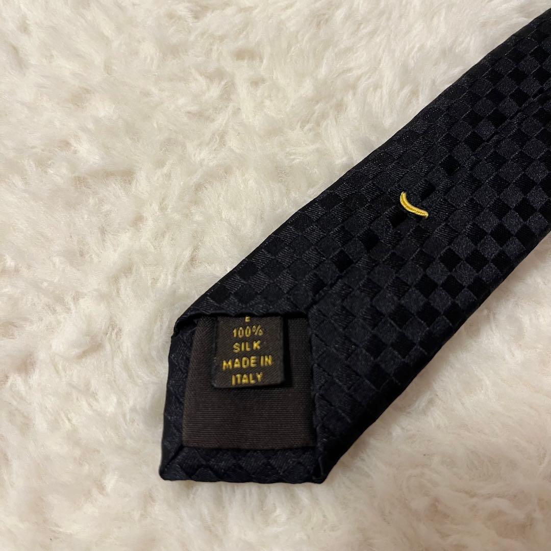 美品！LOUIS VUITTON ネクタイ　マイクロダミエ　LVロゴ
