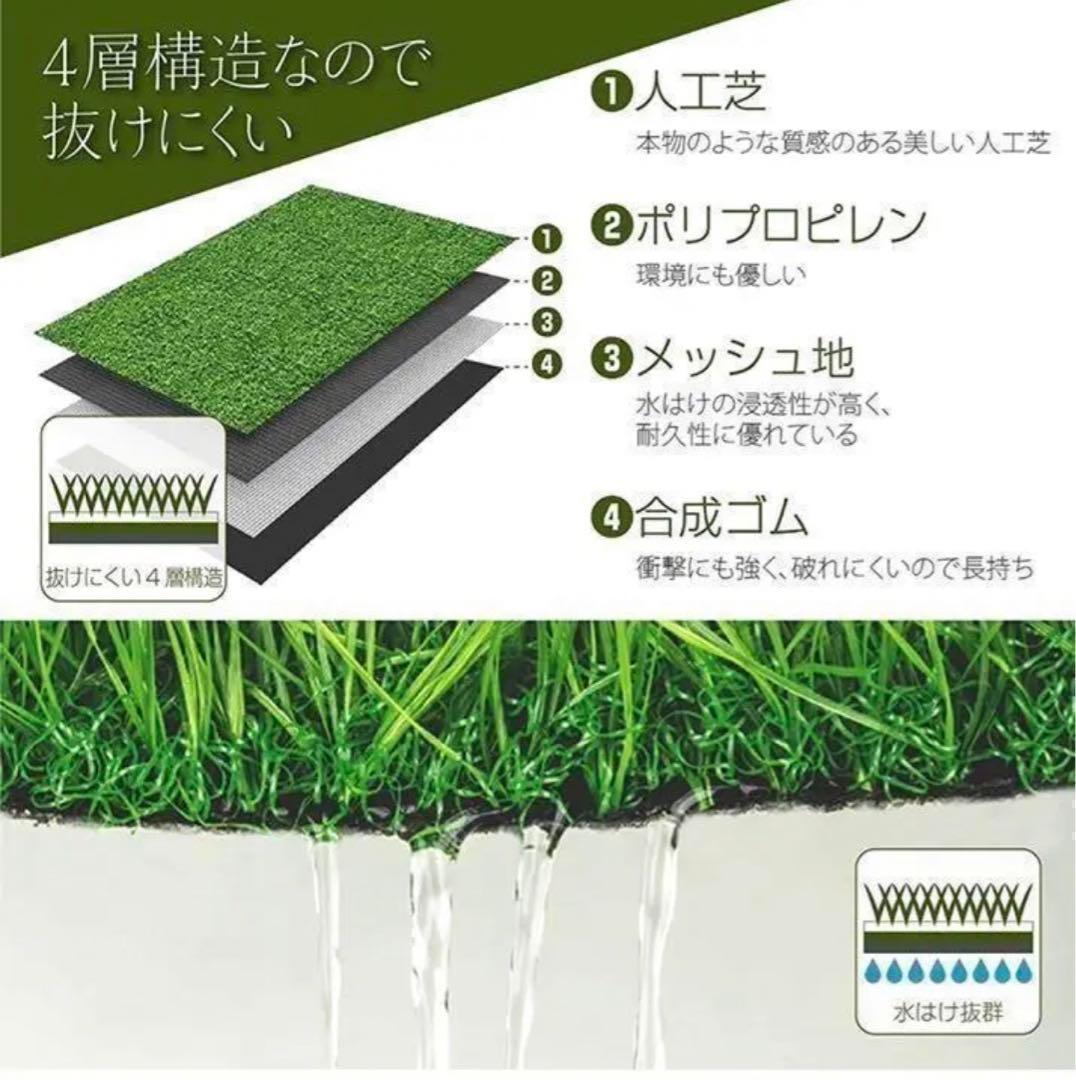 7人工芝 2m×10m ロール 庭 芝丈35mm芝生 密度2倍 高耐久固定ピン付
