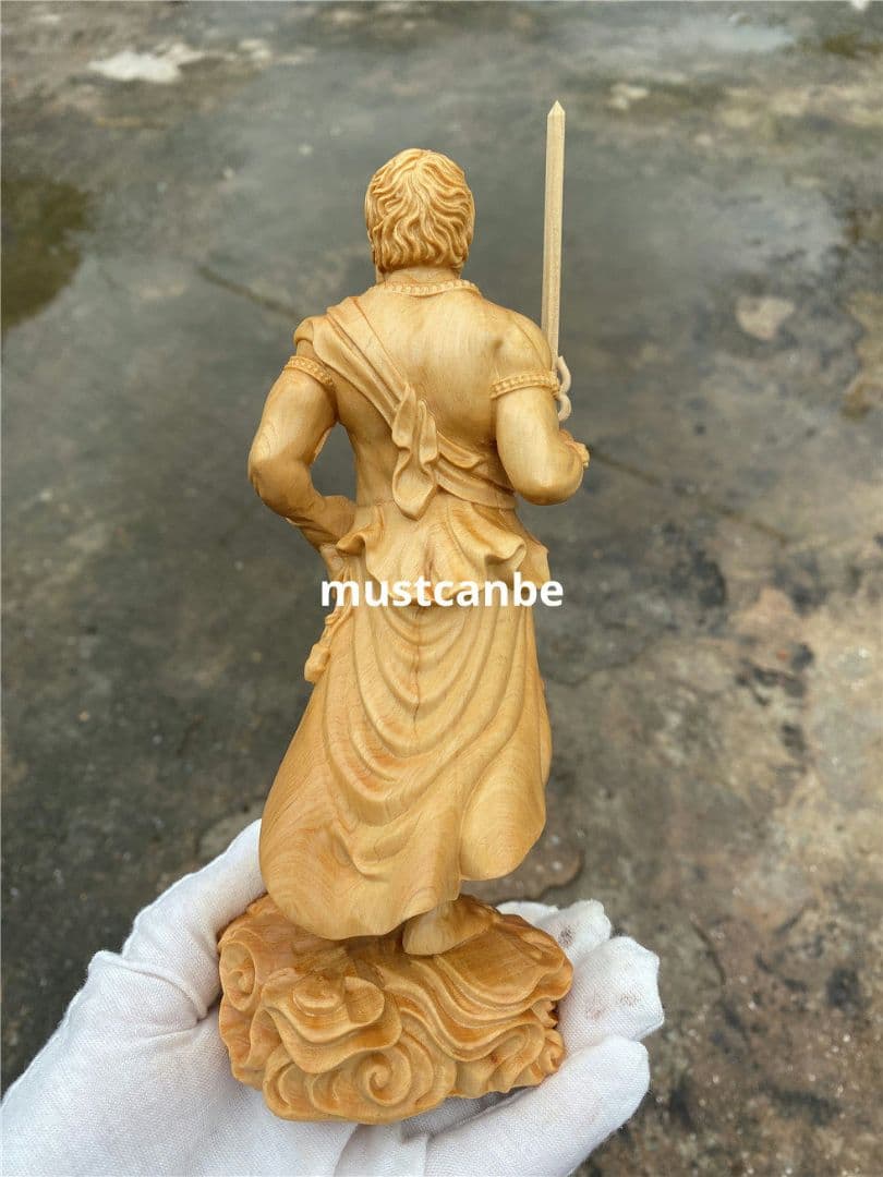 木彫仏像 仏教美術 仏師で仕上げ品 不動明王 一刀彫り 仏像立像