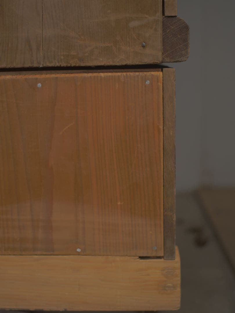 食器棚　水屋箪笥　ゆらゆらガラス　現状　古家具　古道具　アンティーク昭和レトロ未