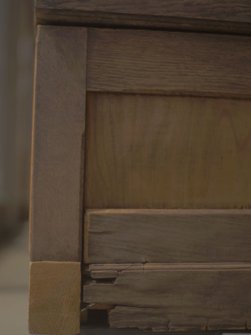 食器棚　水屋箪笥　ゆらゆらガラス　現状　古家具　古道具　アンティーク昭和レトロ未