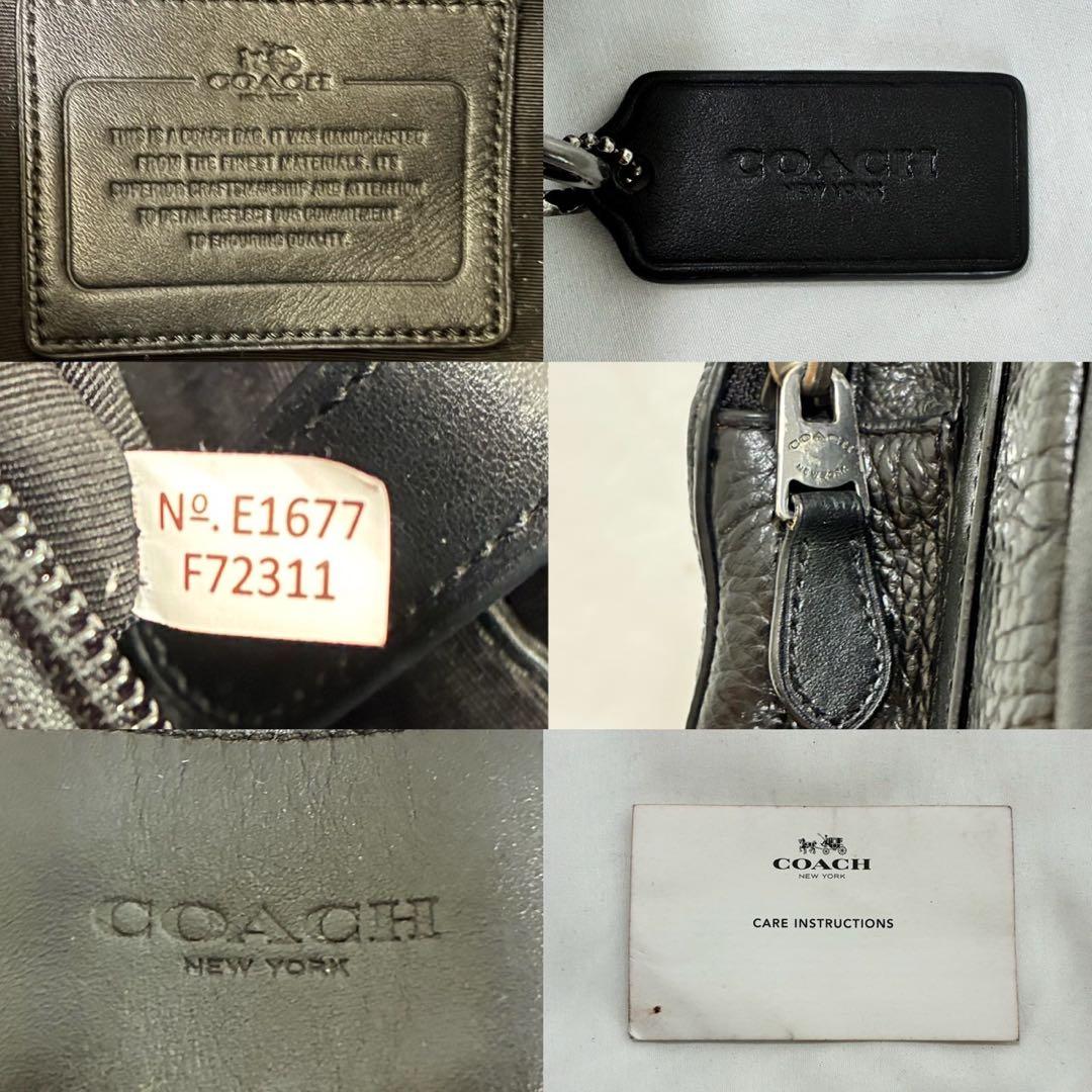 【美品/カード付】コーチ F72311 ペブル ヘンリー リュックサック レザー