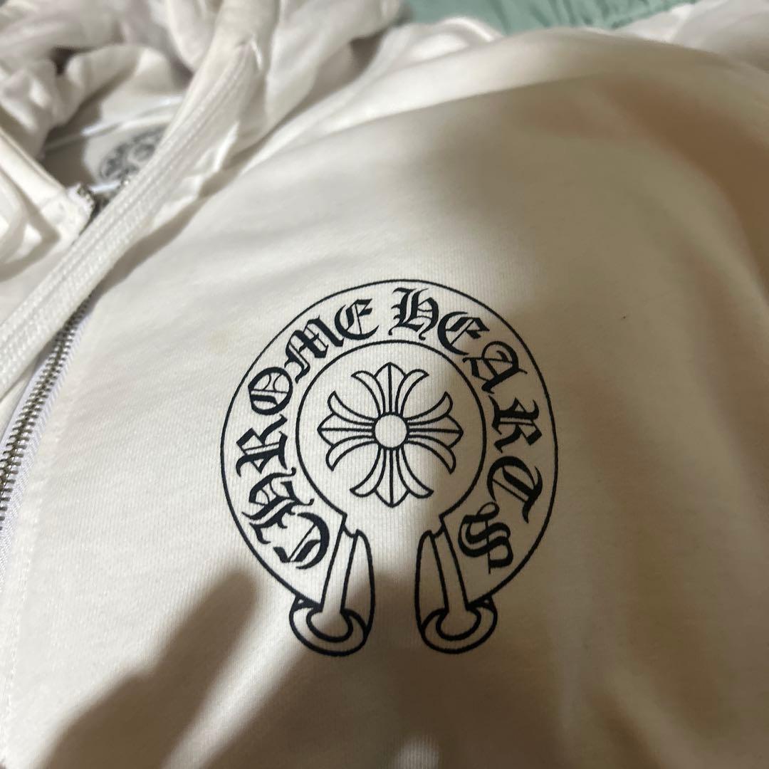 CHROME HEARTS ホワイト ジップアップパーカー 正規品