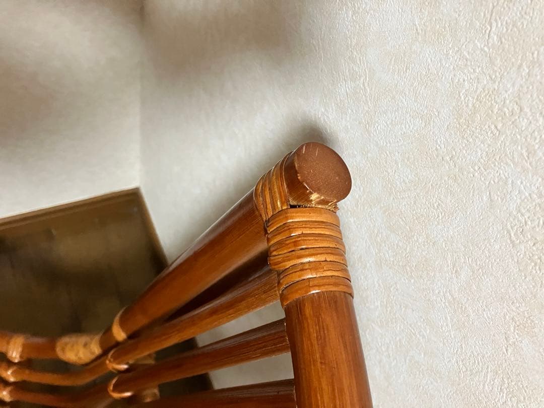 ラタン椅子 美品 ヴィンテージ (中古) 籐家具 和モダン 昭和 美しい曲線美