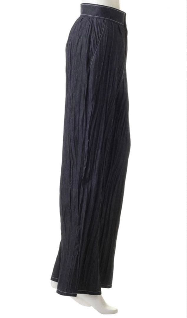 アドーアADORE◆ランダムプリーツ デニム パンツ36◆37,400円