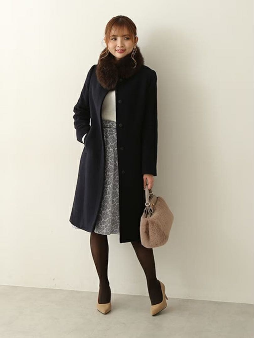 プロポーション ボディ ドレッシング 4WAYファーストール付きノーカラーコート