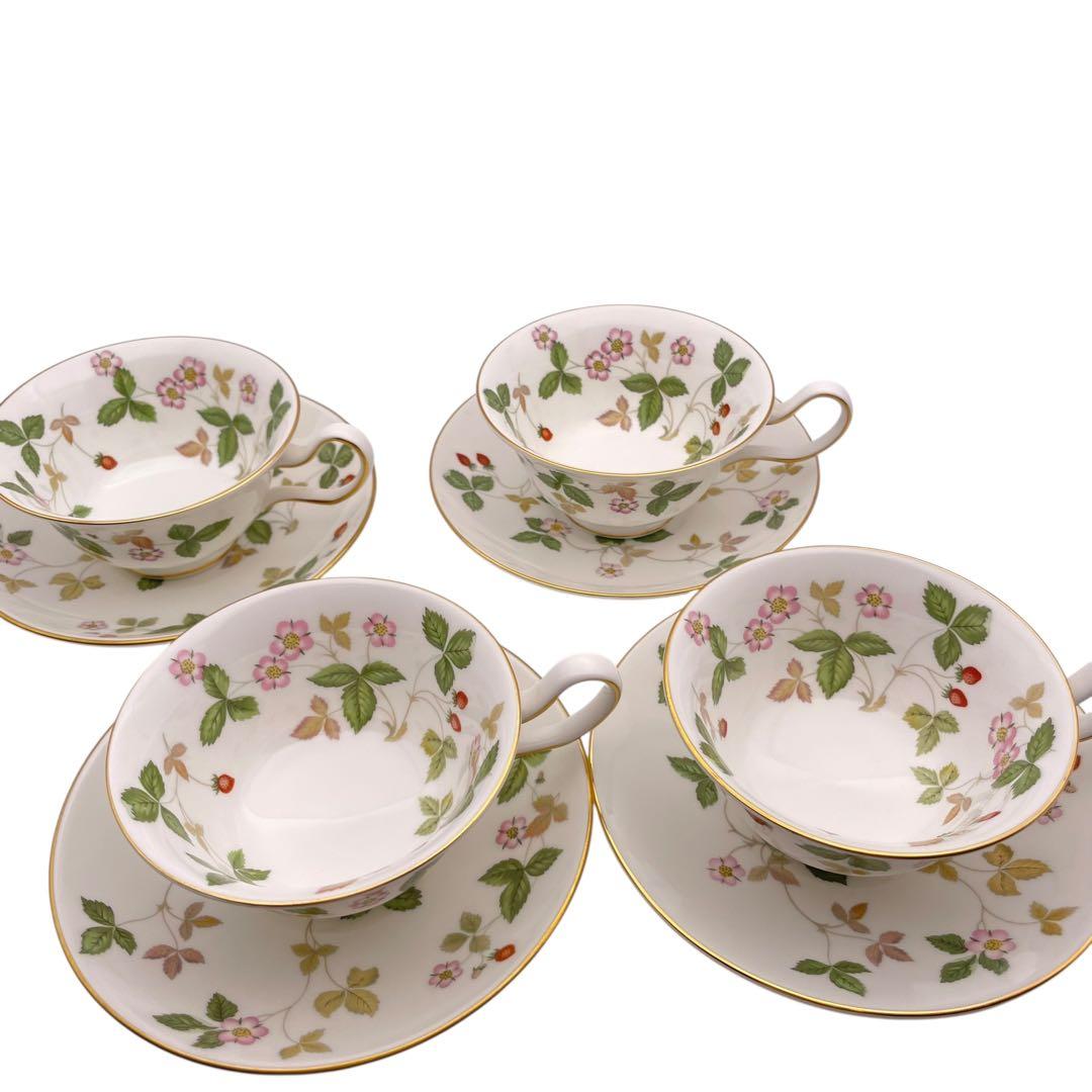 【美品】ウェッジウッド ワイルドストロベリー プレート＆カップ 4セット　まとめ
