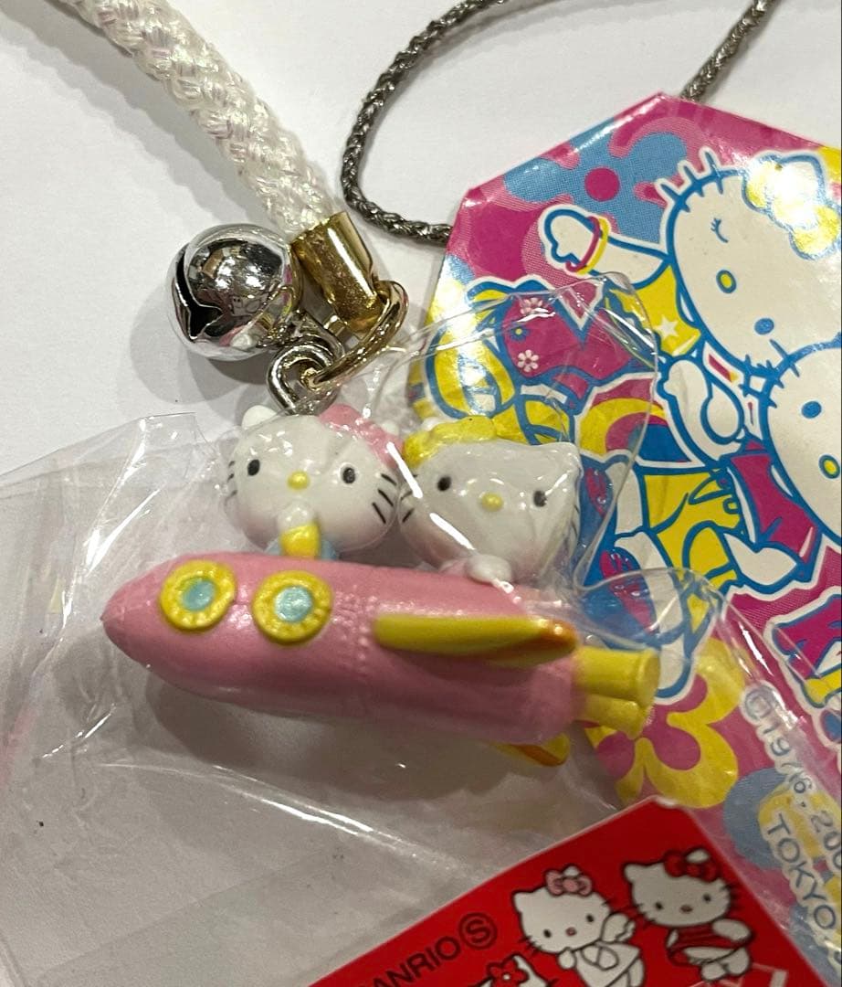 M*a様 ハローキティ 根付 ストラップ　キティ&ミミイ　飛行機　　最終値下げ