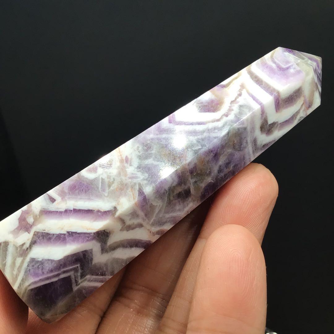 夢幻紫水晶ポイント　癒し石‼️アメジスト　六角柱  ポイント