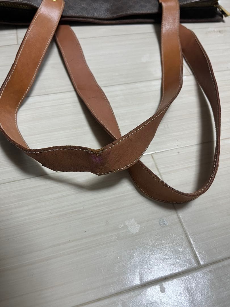 CELINE セリーヌ マカダム柄 トートバッグ レザー