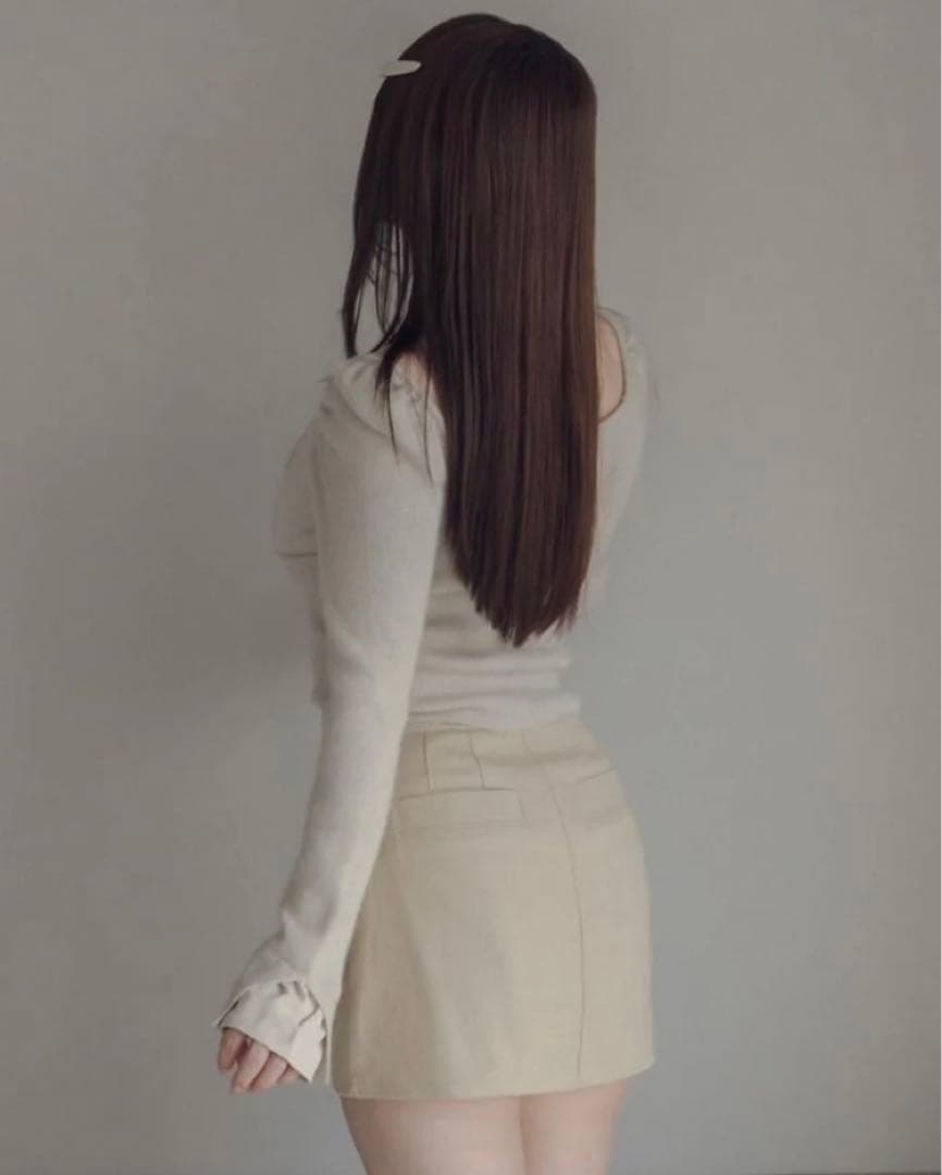 andmary Helena ribbon tops beigeアンドマリー