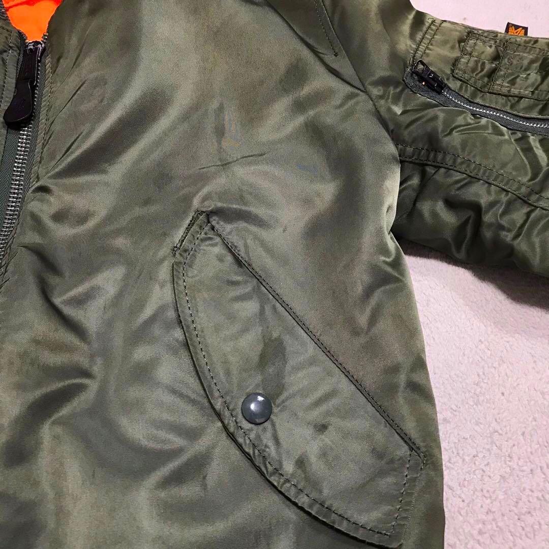 90s ALPHA ビンテージフライトジャケット　MA-1 USA製 オリーブ