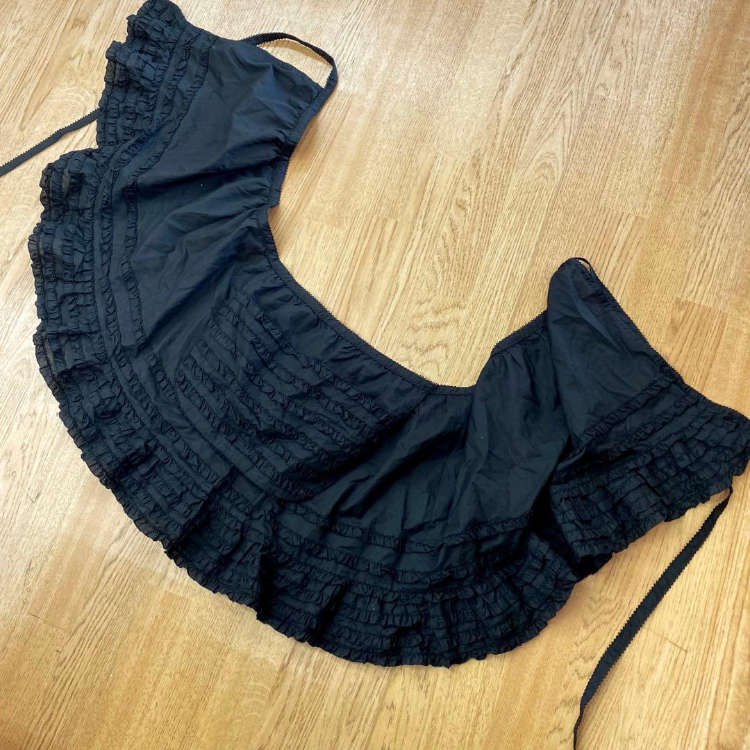 <美品>ピンクハウス ローンエプロン ダブリエ フリル 綿ローン