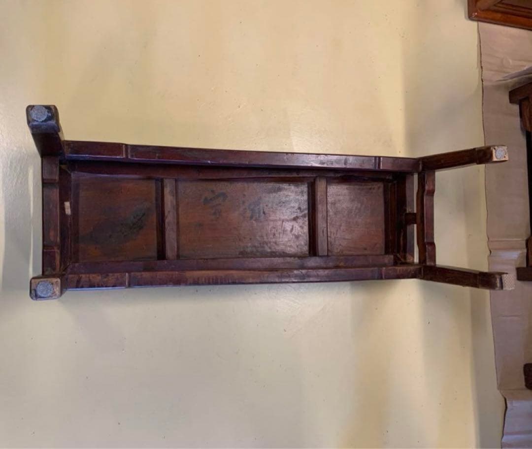 中国骨董家具　長椅子　無垢材　飾り台　オブジェ