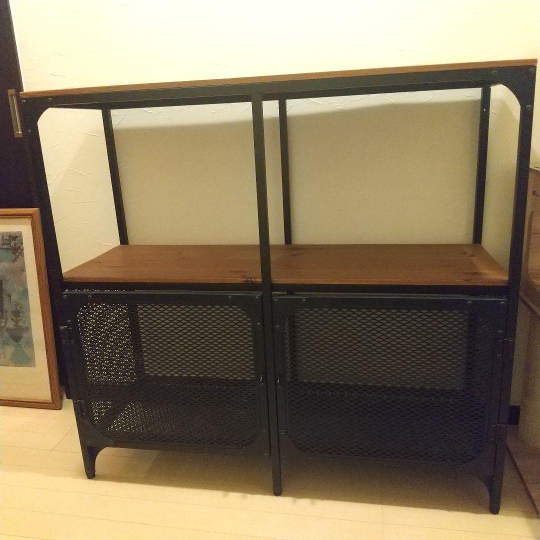 スチールラック メッシュパネル 2段収納