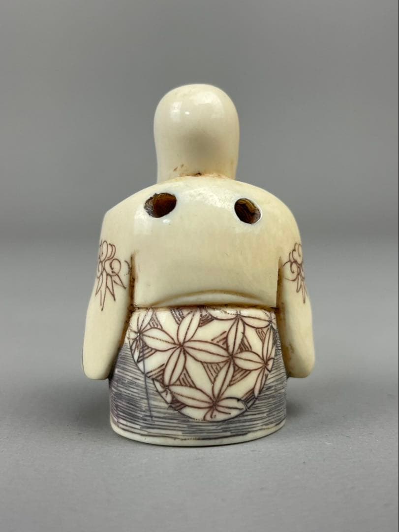 時代根付 極上細密彫り白材 マンモス牙製 作家物 中国美術 寿老人 仙人 七福神