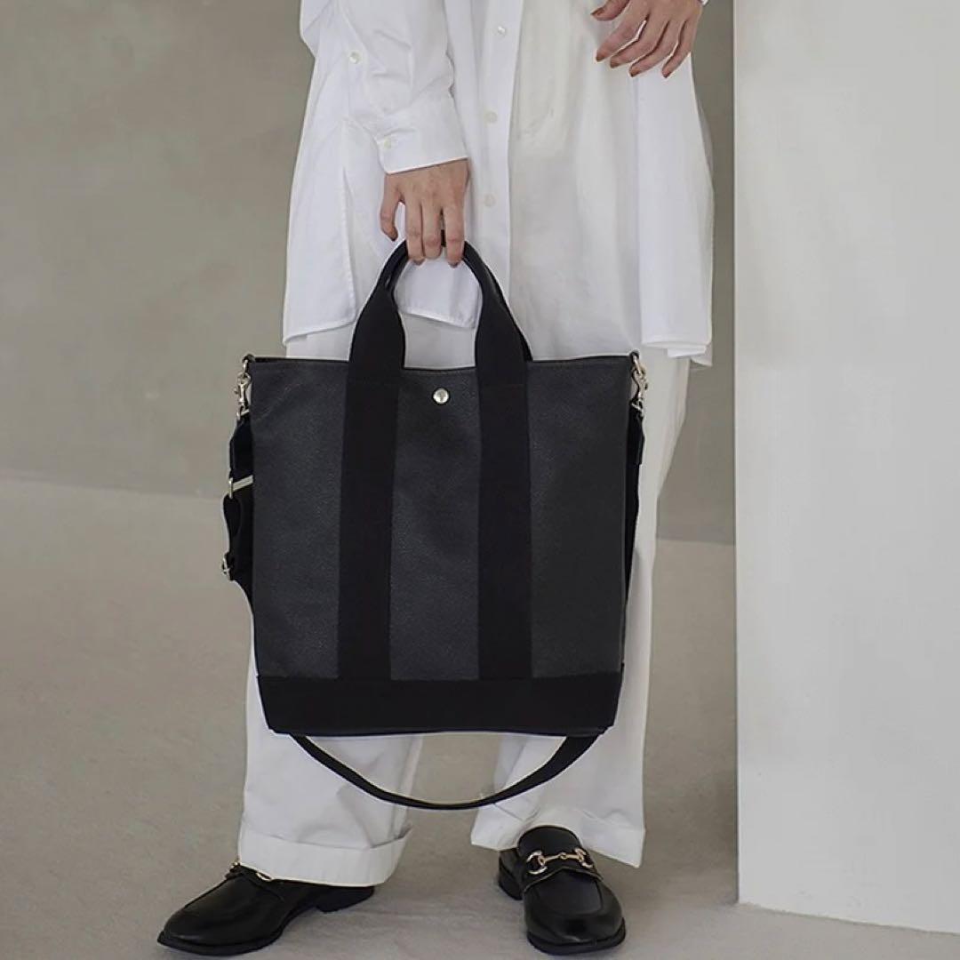 美品✨トプカピ スコッチグレイン ネオレザー 縦型 Aバッグ ショルダー付き L