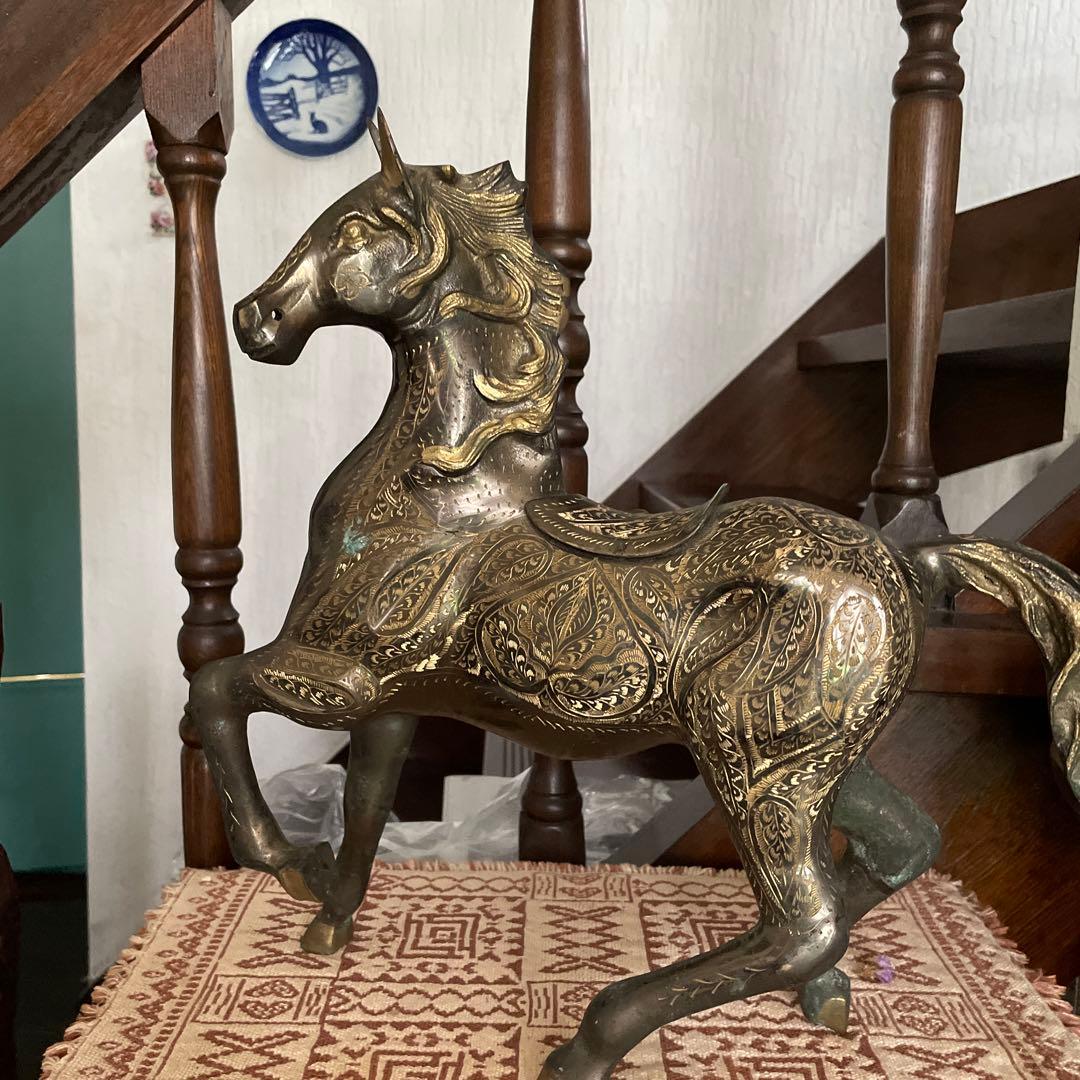 青銅　馬　置物